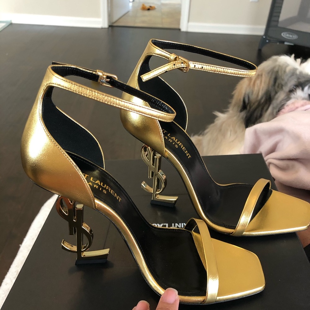 YSL gold sandals